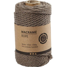Load image into Gallery viewer, Creativ - Macrame Cord - 4mm Wide x 55m Roll - Light Brown