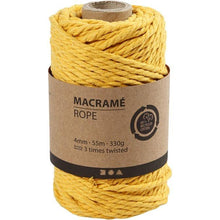 Load image into Gallery viewer, Creativ - Macrame Cord - 4mm Wide x 55m Roll - Yellow