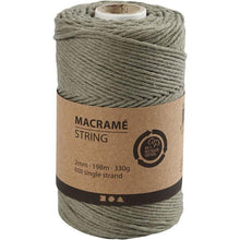 Load image into Gallery viewer, Creativ - Macrame Cord - 2mm Wide x 198m Roll - Moss Green