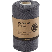 Load image into Gallery viewer, Creativ - Macrame Cord - 2mm Wide x 198m Roll - Grey