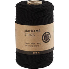 Load image into Gallery viewer, Creativ - Macrame Cord - 2mm Wide x 198m Roll - Black
