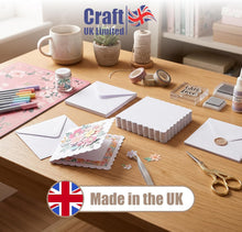 Load image into Gallery viewer, Craft UK - White Scalloped Blank Cards & Envelopes 6" x 6" (50 Pack)
