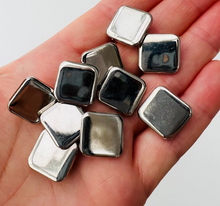 Load image into Gallery viewer, Trucraft - 12mm Silver Flat Square Shank Blazer Buttons - Pack of 5