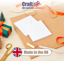 Load image into Gallery viewer, Craft UK - White Blank Cards & Envelopes 4" x 4" (50 Pack)