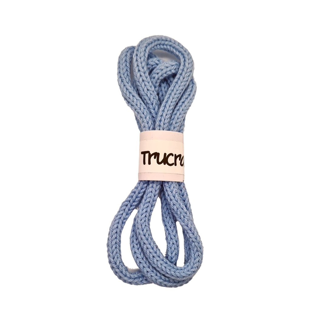 Trucraft - iCord French Knitting Rope - 1m Length - 100% Cotton - 006 Baby Blue