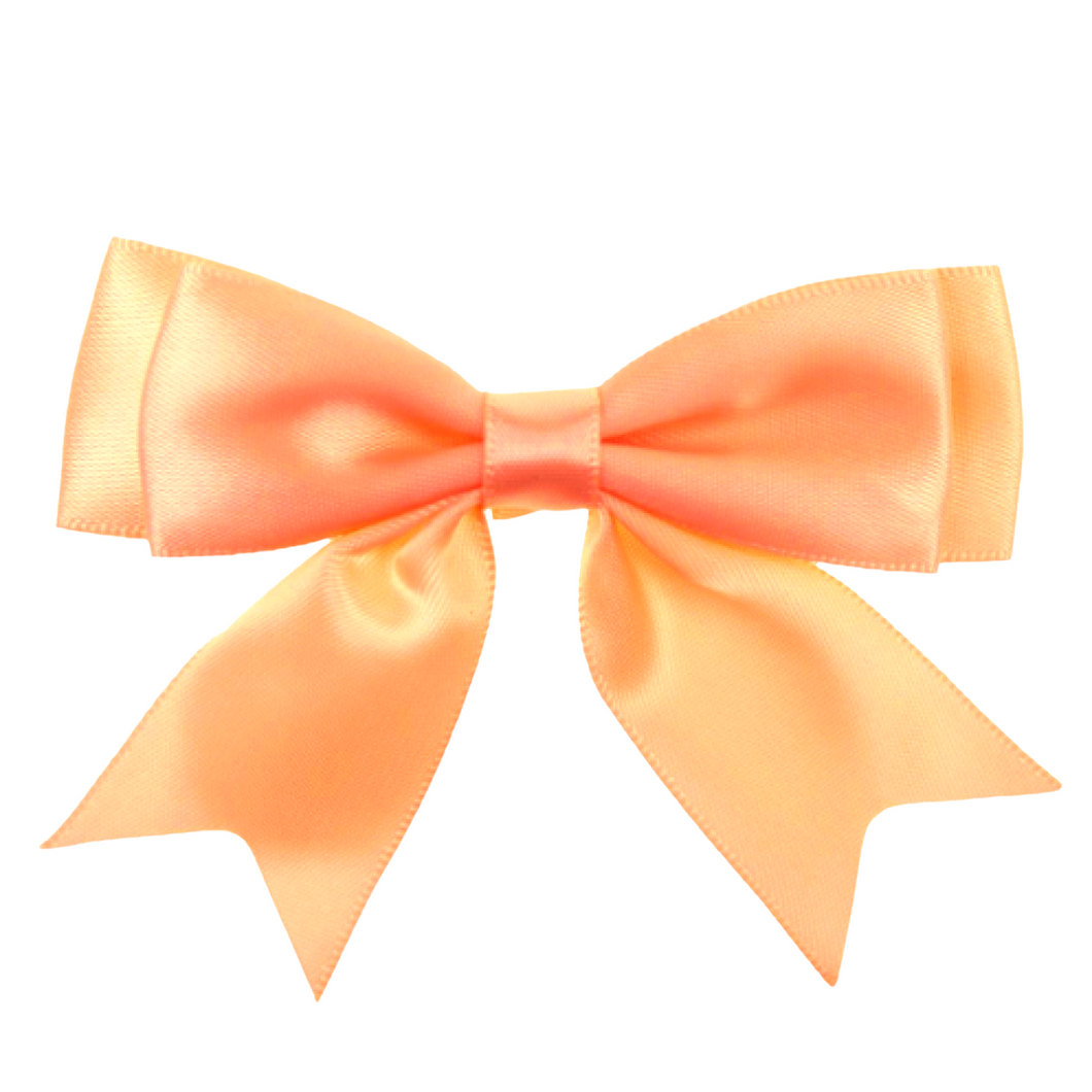 Trucraft - 8.5cm Wide Satin Ribbon Double Craft Bows - DARK PEACH - Pack of 5