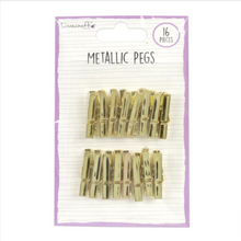 Load image into Gallery viewer, Dovecraft - Mini Craft Pegs - Metallic Gold - Pack of 16