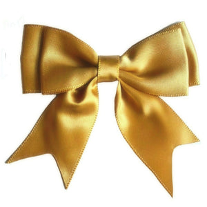 Trucraft - 8.5cm Wide Satin Ribbon Double Craft Bows - GOLD - Pack of 5
