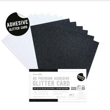 Load image into Gallery viewer, Dovecraft - A5 Premium Adhesive Glitter Card - 12 Sheets - Black & White