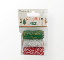Load image into Gallery viewer, Dovecraft - Metallic Christmas Bakers Twine - 3 x 10m Reels