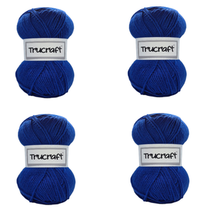 Trucraft - Premium Aran Yarn - 4 x 100g Balls Pack - Wool Shade 003 Azure Blue