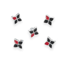 Load image into Gallery viewer, Trucraft - 12mm Black & Red Harlequin Buttons - Shank Fitting - Pack of 50