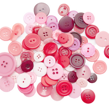 Load image into Gallery viewer, Trucraft - Craft Buttons - Pink - Assorted Mixed Size - 95g Pack