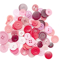 Load image into Gallery viewer, Trucraft - Craft Buttons - Pink - Assorted Mixed Size - 95g Pack