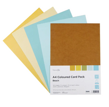Load image into Gallery viewer, Dovecraft - A4 Coloured Card Pack - 50 Sheets - Beach