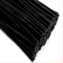 Load image into Gallery viewer, Trucraft Black Chenille Stems – Premium Pipe Cleaners - 100 Pack - 6mm x 30cm