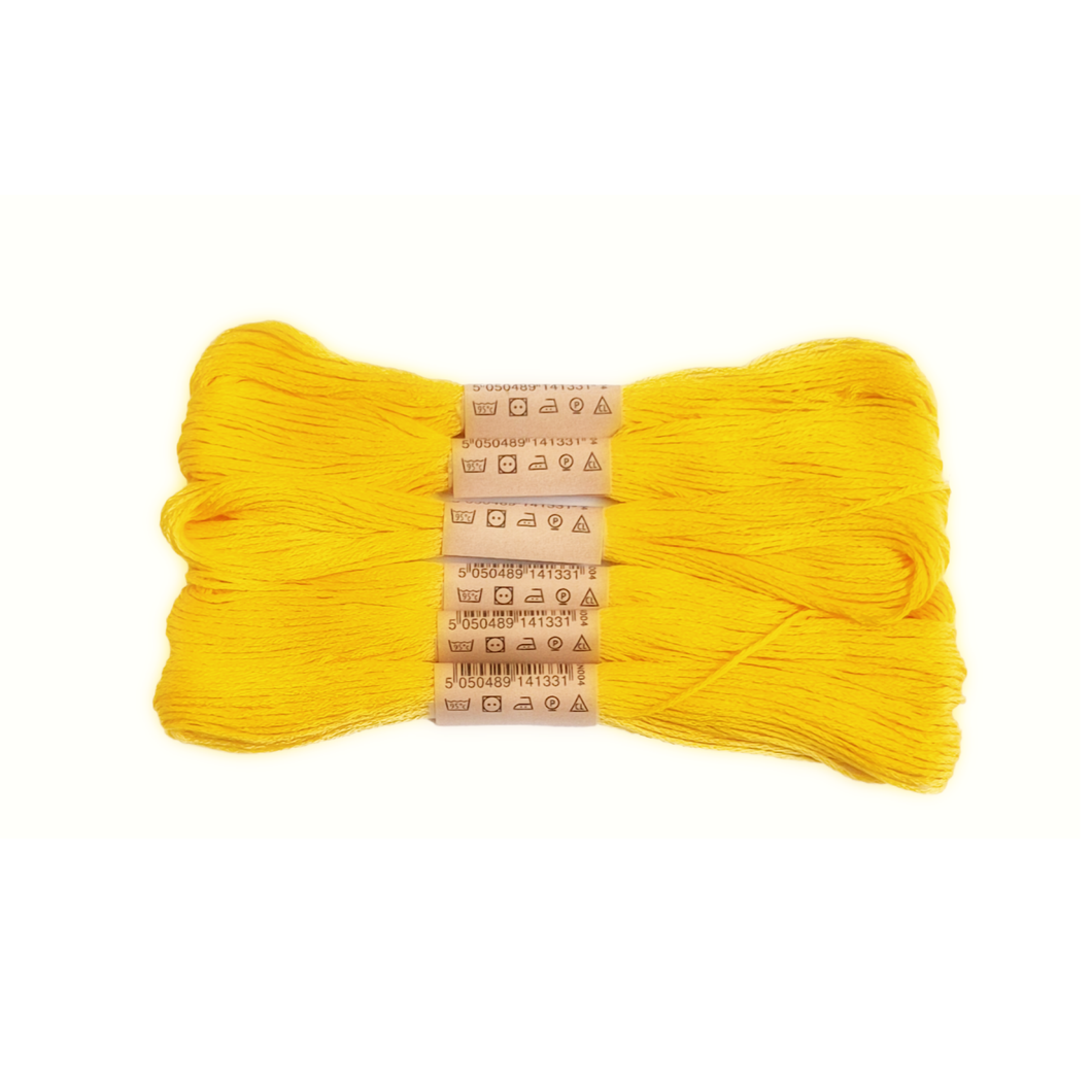 Trucraft - Embroidery Cross Stitch Thread - Colour Safe - 6 Skein Pack - Canary Yellow