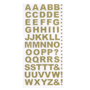 Trucraft -  Glitter Capital Letter Alphabet Craft Stickers - Gold