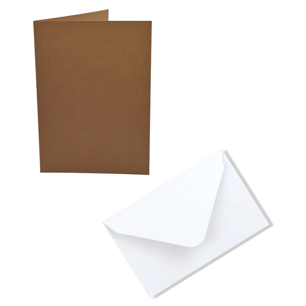 Trucraft - A6 Blank Cards and Envelopes - Cappuccino - Pack of 10