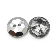 Load image into Gallery viewer, Trucraft - 11.5mm Clear Round Diamante Sparkle Buttons - Two Hole - Pack of 5