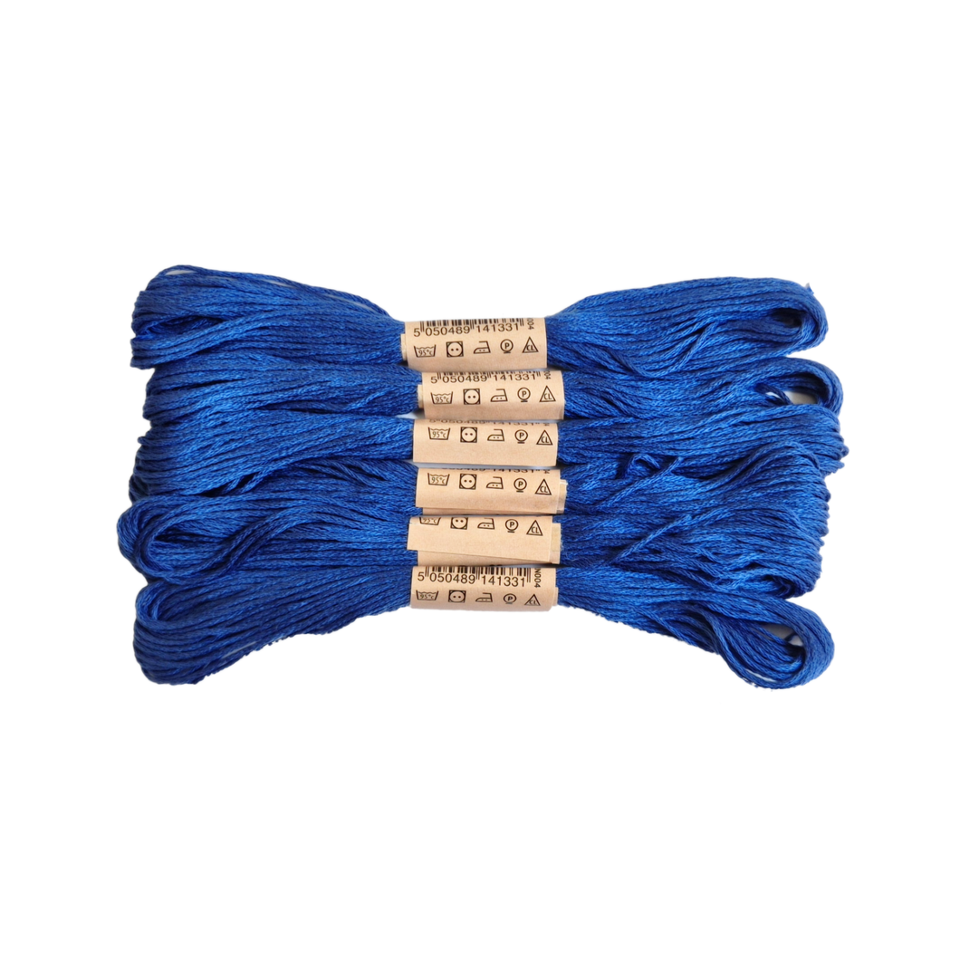 Trucraft - Embroidery Cross Stitch Thread - Colour Safe - 6 Skein Pack - Cobalt Blue