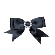 Load image into Gallery viewer, Trucraft - Diamante Buckle Satin Ribbon Craft Bows - Black - Pack of 5