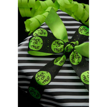 Load image into Gallery viewer, Berisfords - Halloween Trick or Treat Green Satin Ribbon - 25mm x 20m Reel