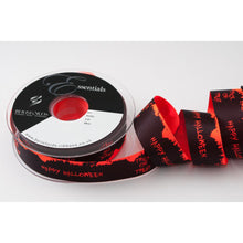Load image into Gallery viewer, Berisfords - Happy Halloween Orange Satin Ribbon - 25mm x 20m Reel
