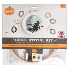 Load image into Gallery viewer, DoCrafts – Simply Make – Halloween Cross Stitch Kit: Moon Witch