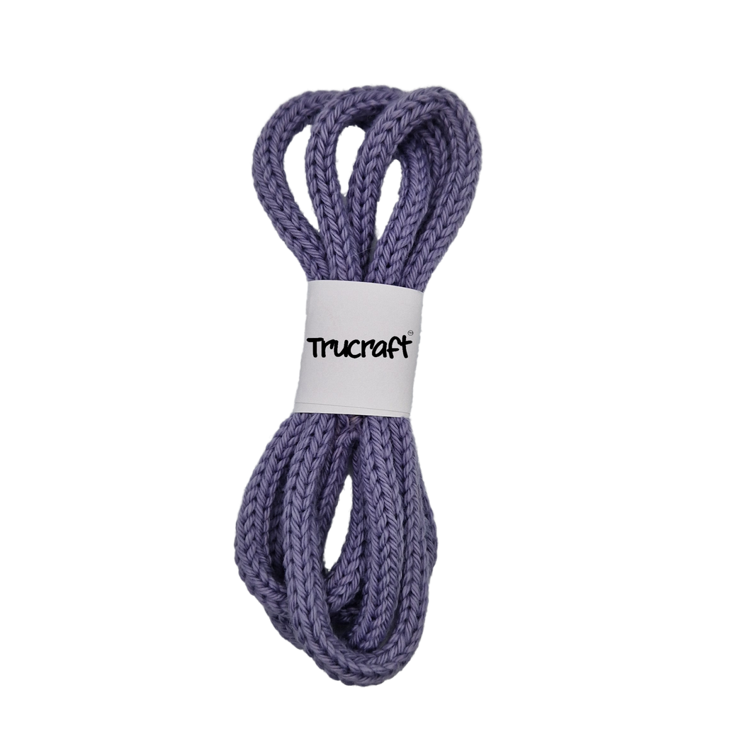 Trucraft - iCord French Knitting Rope - 1m Length - 100% Cotton - 002 French Mauve