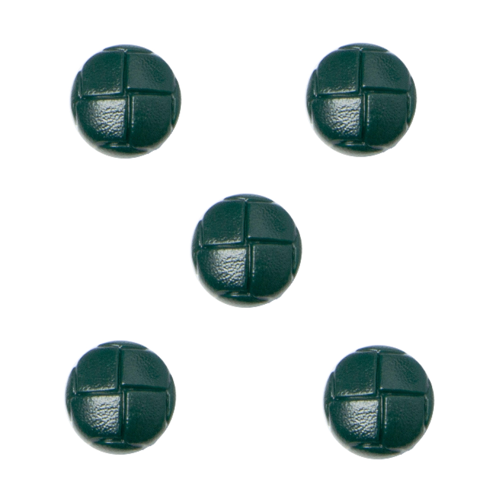 Trucraft - 18mm - Leather Look Football Shank Buttons - Pack of 5 - Green