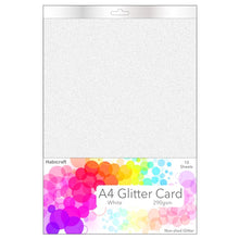 Load image into Gallery viewer, Habicraft - A4 Glitter Card - Non Shed 290gsm - 10 Sheets - Iridescent White