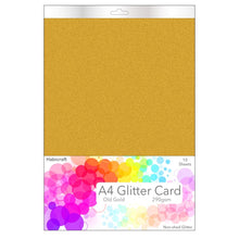 Load image into Gallery viewer, Habicraft - A4 Glitter Card - Non Shed 290gsm - 10 Sheets - Old Gold