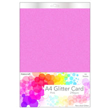 Load image into Gallery viewer, Habicraft - A4 Glitter Card - Non Shed 290gsm - 10 Sheets - Pink