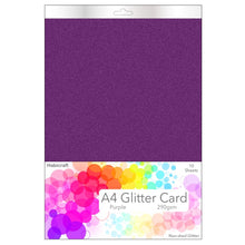 Load image into Gallery viewer, Habicraft - A4 Glitter Card - Non Shed 290gsm - 10 Sheets - Purple