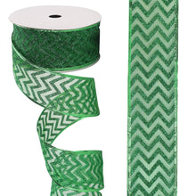 Load image into Gallery viewer, Habicraft - Wired Glitter Chevron Ribbon - 63mm Wide x 9.2m Roll
