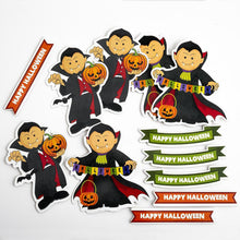 Load image into Gallery viewer, Italian Options - Halloween Die Cut Vampire Card Toppers