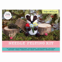 Load image into Gallery viewer, Simply Make - Needle Felting Kit - Badger with Bouquet