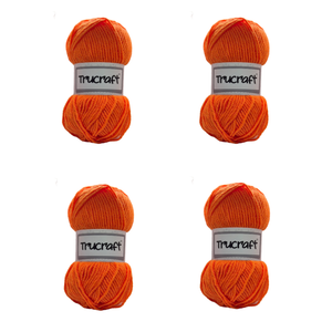Trucraft - Premium Chunky Yarn - 4 x 100g Balls Pack - Wool Shade 002 Papaya
