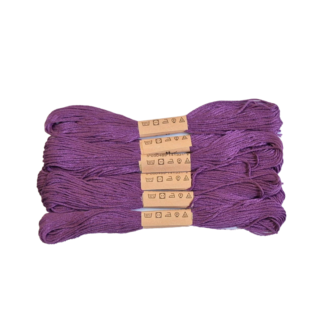 Trucraft - Embroidery Cross Stitch Thread - Colour Safe - 6 Skein Pack - Purple