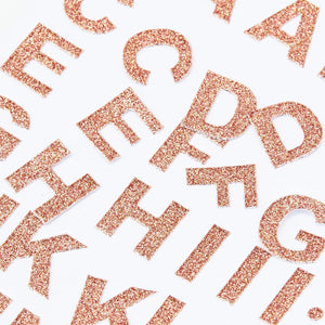 Trucraft -  Glitter Capital Letter Alphabet Craft Stickers - Rose Gold