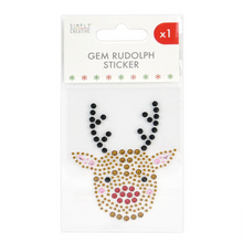 Load image into Gallery viewer, Simply Creative - Large Christmas Gem Sticker - Rudolph