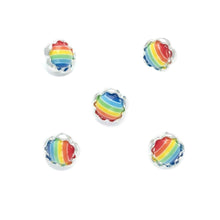 Load image into Gallery viewer, Trucraft - 11mm Silver Daisy Rainbow Buttons Shank Fitting - Pack of 50