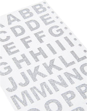Load image into Gallery viewer, Trucraft -  Glitter Capital Letter Alphabet Craft Stickers - Silver
