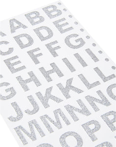 Trucraft -  Glitter Capital Letter Alphabet Craft Stickers - Silver