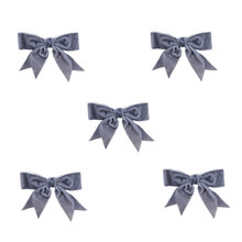 Load image into Gallery viewer, Trucraft - 8.5cm Velvet Ribbon Double Craft Bows - Grey - Pack of 5
