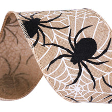 Load image into Gallery viewer, Habicraft - Halloween Spider Wired Ribbon - 63mm Wide x 9.14m Reel