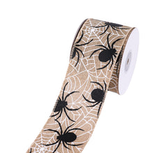 Load image into Gallery viewer, Habicraft - Halloween Spider Wired Ribbon - 63mm Wide x 9.14m Reel