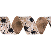 Load image into Gallery viewer, Habicraft - Halloween Spider Wired Ribbon - 63mm Wide x 9.14m Reel