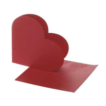Load image into Gallery viewer, www.thecraftshop.net Creativ - 5&quot; Textured Heart Shaped Blank Cards with Envelopes - Pack of 10 - RED
